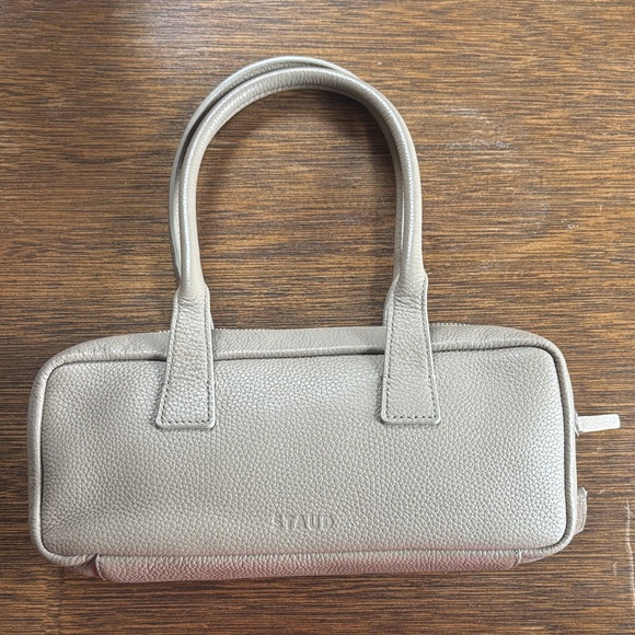 STAUD Dude Taupe Leather Shoulder Bag - Picture 1 of 7